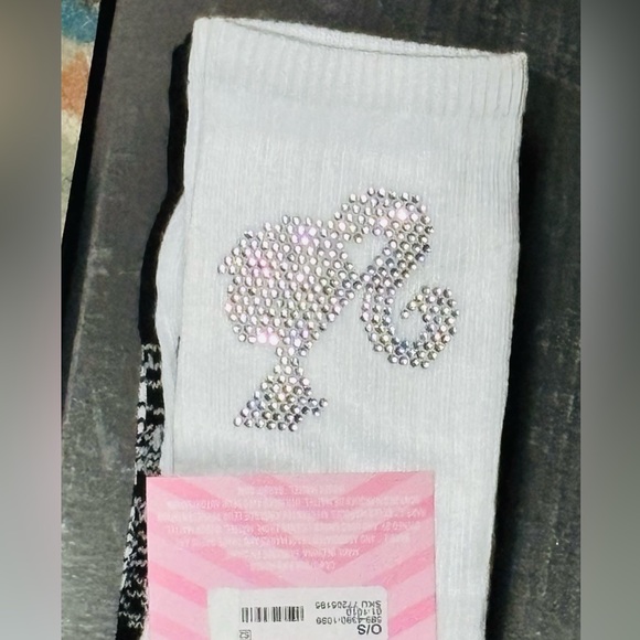 Barbie Rhinestone 3-Pack of Women’s Crew Socks - Picture 2 of 5